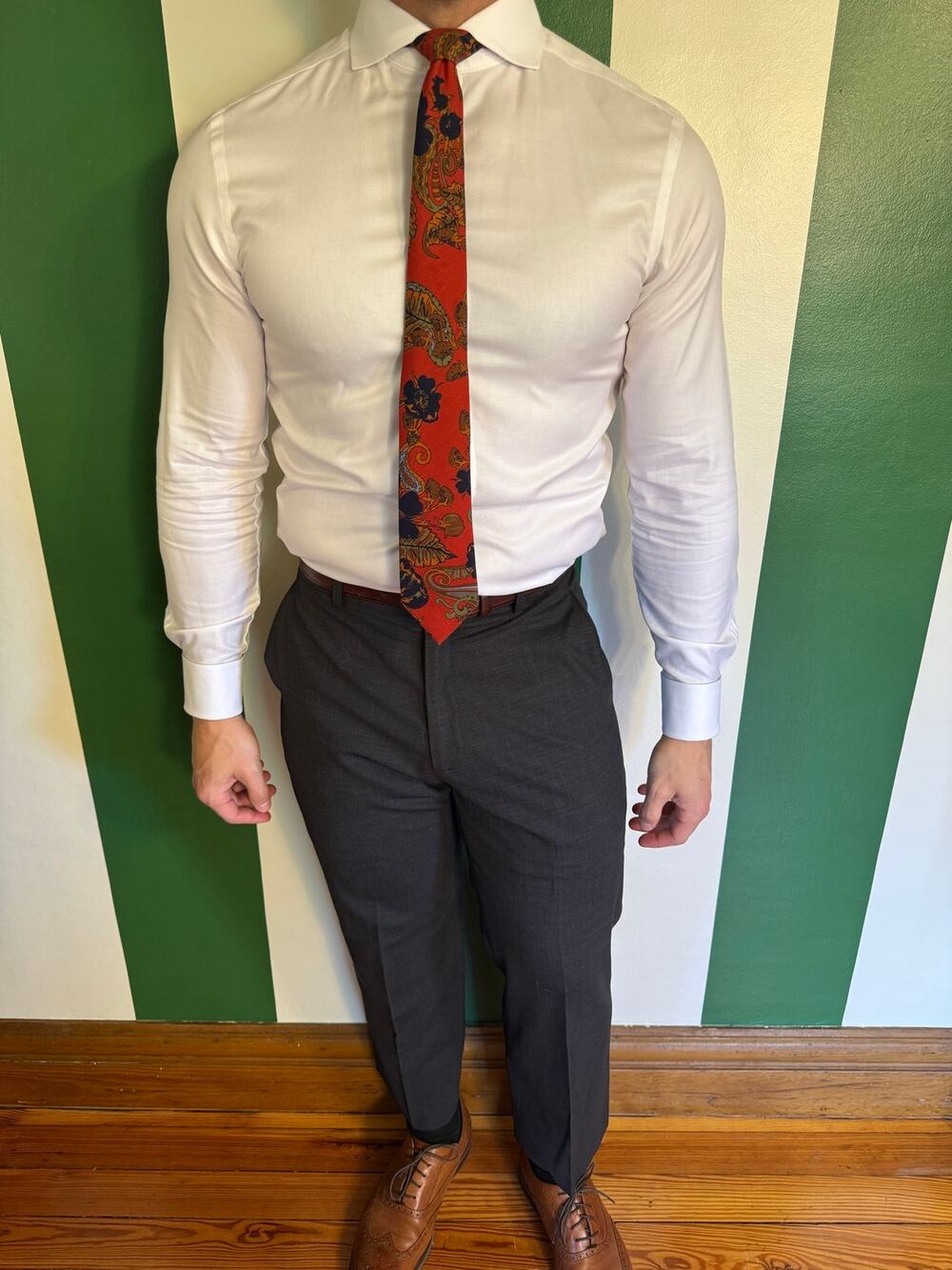 Charles Tyrwhitt Extra Slim White French Cuff Extreme Spread Collar Shirt